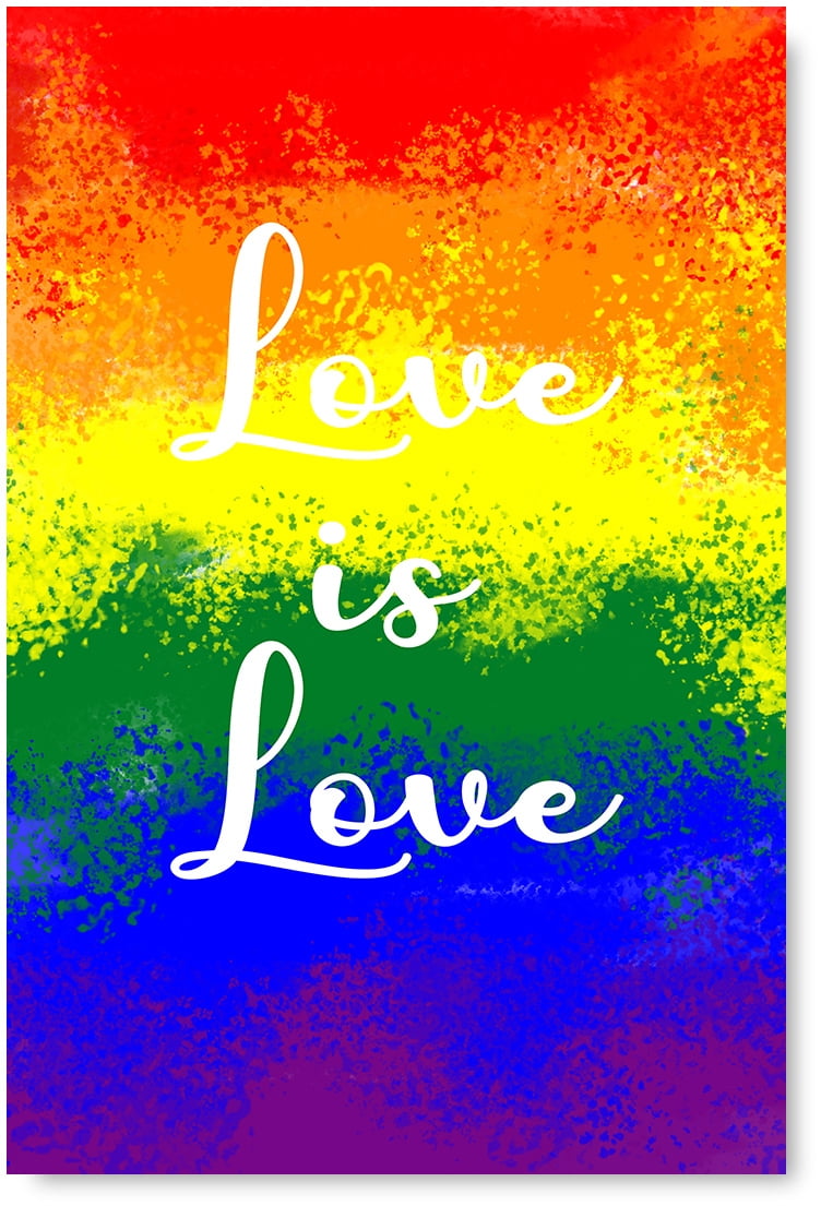 Awkward Styles Love is Love Canvas Quotes LGBTQ Pride Flag Home Decor ...