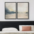 thumbnail image 3 of IDEA4WALL Framed Canvas Print Wall Art Set of 2 Gray & Tan Grunge Pastel Watercolor River Landscape Abstract Modern Art Colorful Contemporary Print for Bedroom, Office - 24"x36"x2 Panels Black, 3 of 5