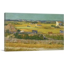 ARTCANVAS The Harvest 1888 Canvas Art Print by Vincent Van Gogh - Size: 18" x 12" (0.75" Deep)