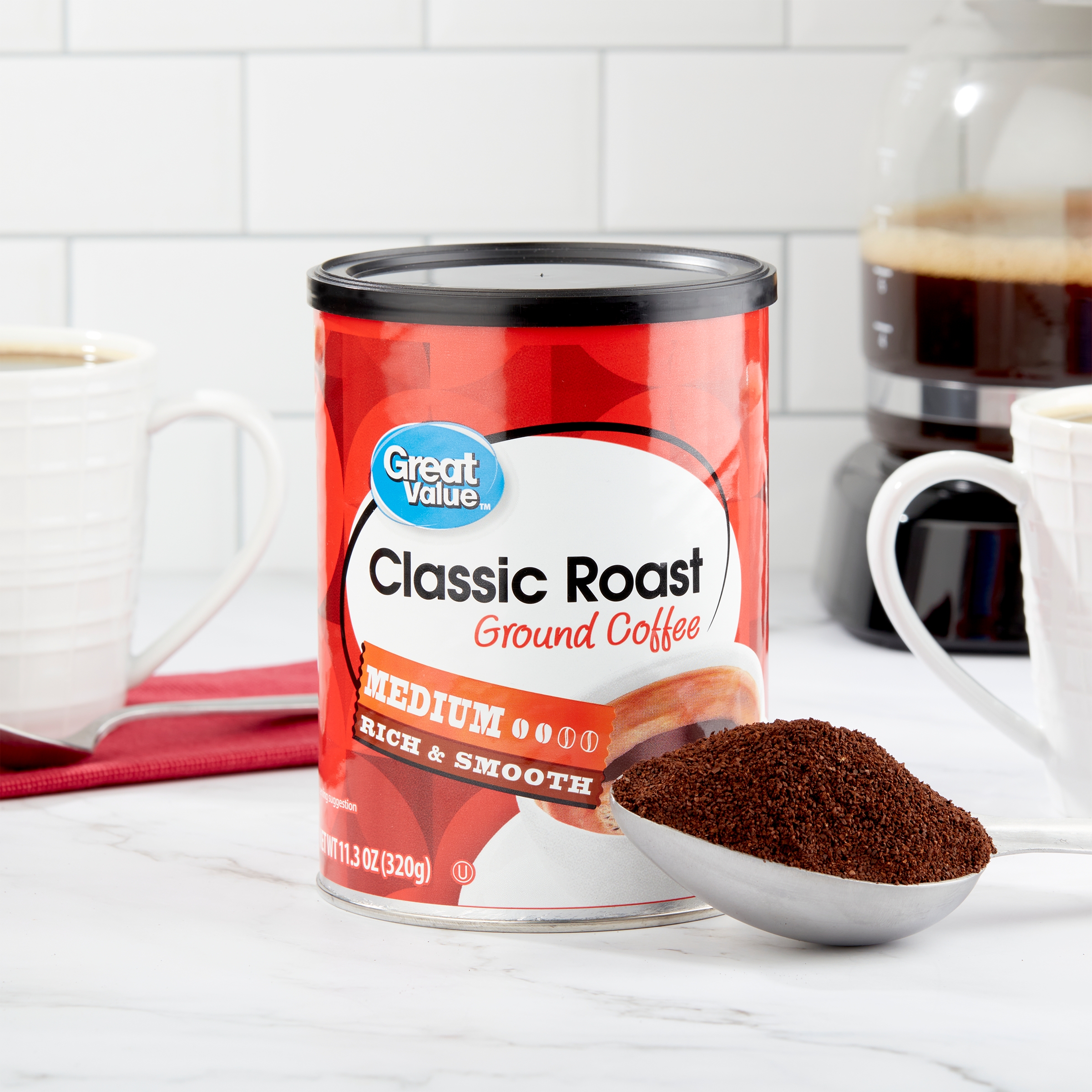 Great Value Classic Roast Medium Ground Coffee, 11.3 oz - image 2 of 8