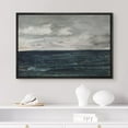 thumbnail image 2 of PixonSign Framed Canvas Print Wall Art Stormy Cloud Navy Blue Ocean Nature Wilderness Illustrations Fine Art Decorative Farmhouse/Country Relax/Calm/Cozy Multicolor Zen for Bedroom - 24"x36" Black, 2 of 5