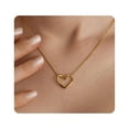 thumbnail image 2 of Single Heart Necklace for Women 14k Gold Plated Heart Necklace Simple Heart Necklace as Unique Gifts for Women, Adjustable Length Gold Necklace For Women, 2 of 6