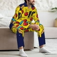 thumbnail image 7 of Picia PLANETA EN FORMA DE PIZZA Pattern Men’s Long-Sleeve Sleepwear Set - Soft 2-Piece Loungewear with Pockets, Comfy PJs for Relaxing Nights-XX-Large, 7 of 7