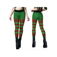 thumbnail image 4 of Gureui Women's Christmas Costume Leggings,Funny Striped/Cartoon Bear/Tree Print Patterns Tights Yoga Skinny Pants, 4 of 5