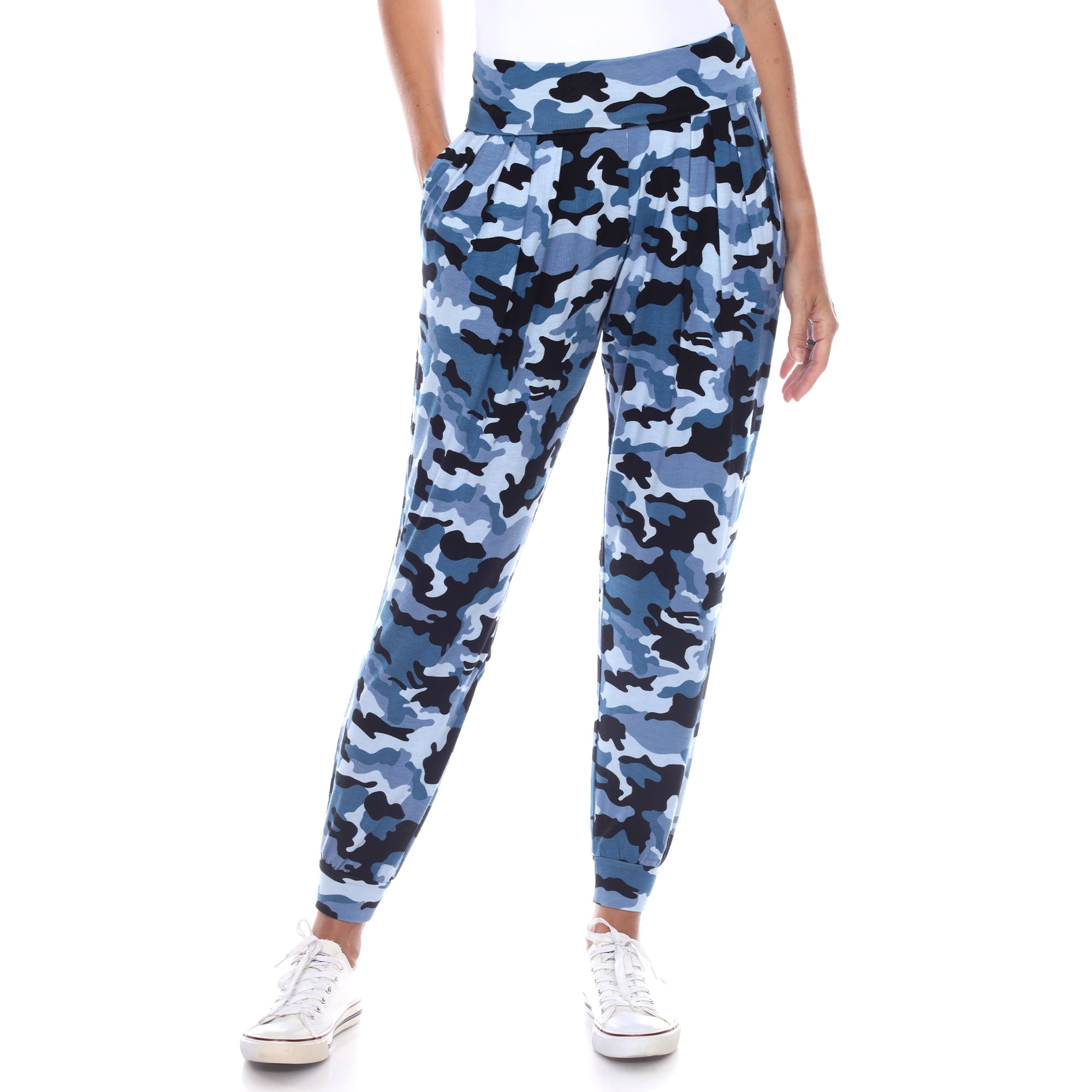 White Mark Women's Camo Harem Pants