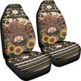thumbnail image 4 of Binienty Highland Cow Sunflower Car Seat Covers Set of 2, Aztec Vehicle Seat Protector Non-Slip Car Mat Covers Pads, Automotive Accessories Fit Most Vehicle Sedan Truck SUV Van, 4 of 8