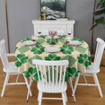 thumbnail image 2 of Lucky Four Leaf Clover Round Table Cloth,Wrinkle Resistant Table Cover with Polyester,Waterproof Reusable Tableclothes for Easter Birthday Picnic Wedding (Round,60x60inch), 2 of 6