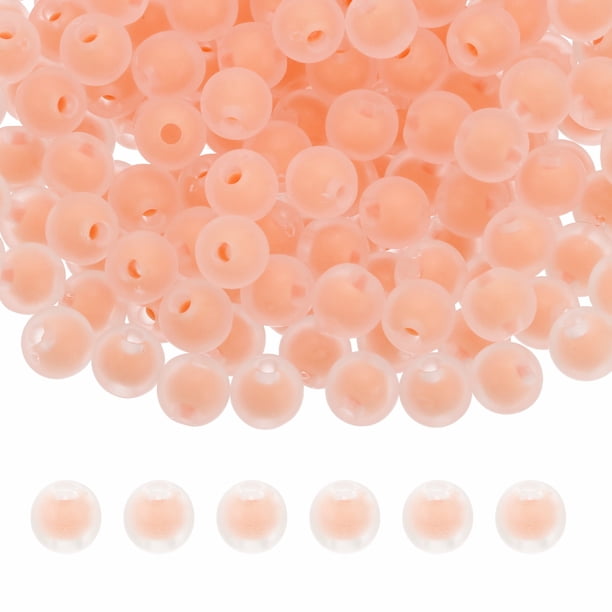 Uxcell 500 Pcs Perlas de Acrílico 0.08" Perlas Lindas para Pulseras Rosa Profundo Mate