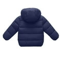 thumbnail image 3 of LNZGNM Girl's Winter Coats 4-5Y Puffer Cozy Lightweight Jackets Trendy Warm Puffy Outerwear Hooded Zip Up Long Sleeved Clothes for School, Navy, 4-5Y, 3 of 4