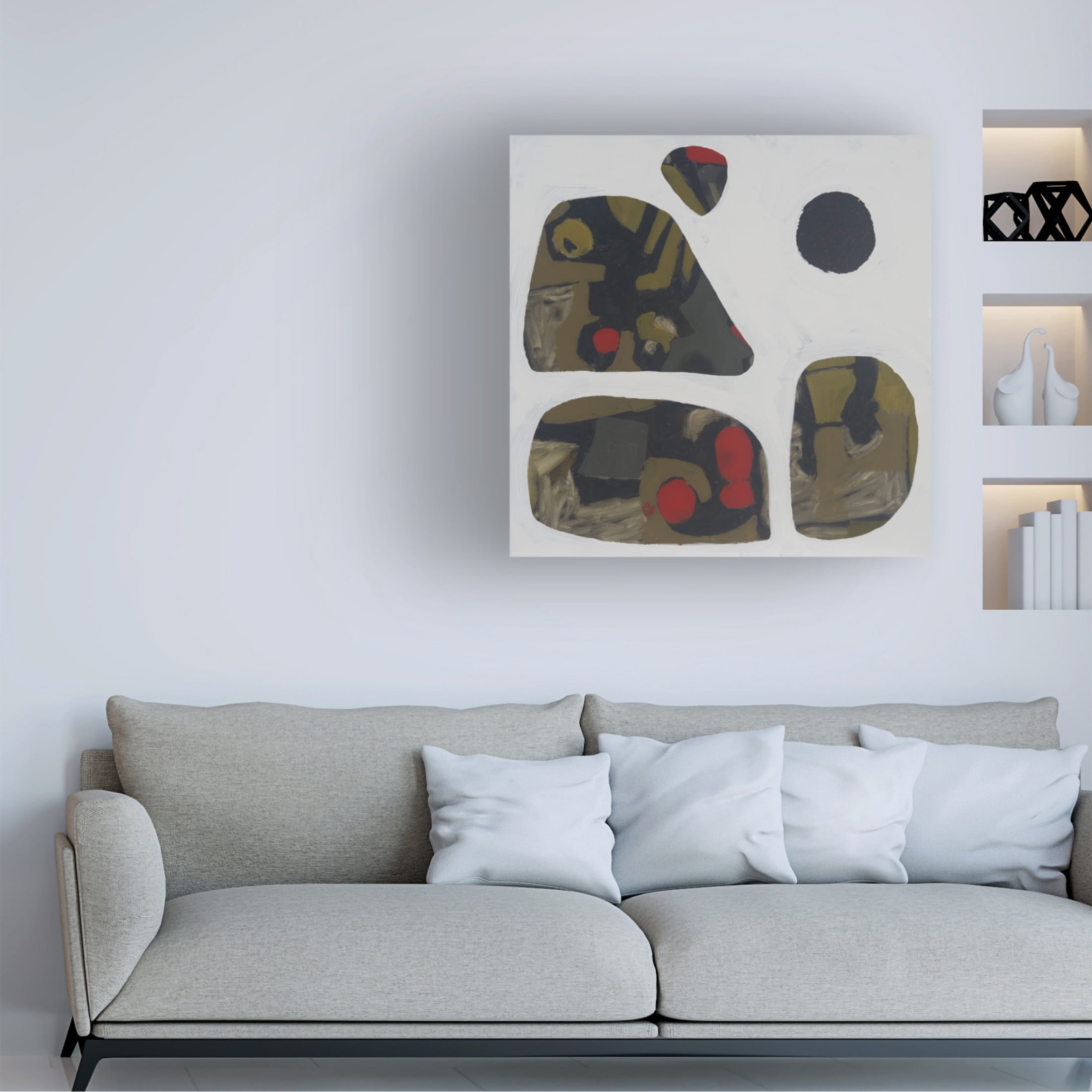Canvas Wall Art - Erin McGee Ferrell 'Painted Stones I' Wall Art for Living Room, Bedroom, or Office Décor by Trademark Fine Art - 14 x 14 Inches
