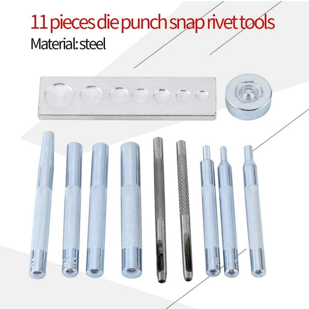YLSHRF Snap Setter, Rivet Punch,11pcs/set Leather Craft Snap Fastener