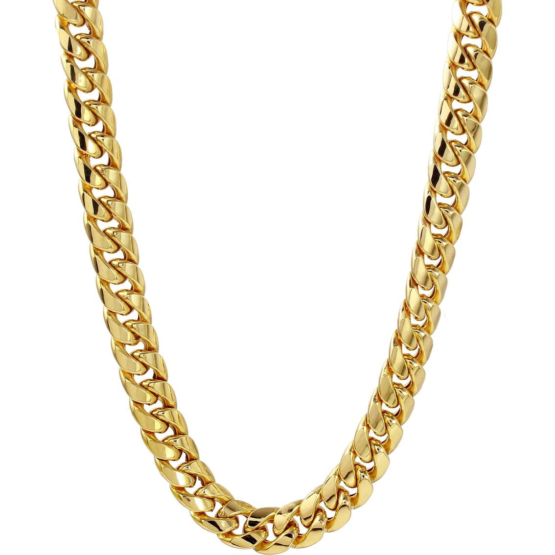 3.2 mm, 4 mm, 5 mm, 6 mm, 7.4 mm or 9 mm Solid 14k Yellow Gold Filled Miami Cuban Curb Chain Necklace for Men and Women 