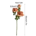 thumbnail image 2 of Xecvkr Realistic Artificial Flowers Simulated Flower French Charcoal Rose Vintage Bouquet Living Room Dining Table Centerpiece Silk Arrangement Realistic Floral Safe Gift Home Decor 1 Pack, 2 of 6
