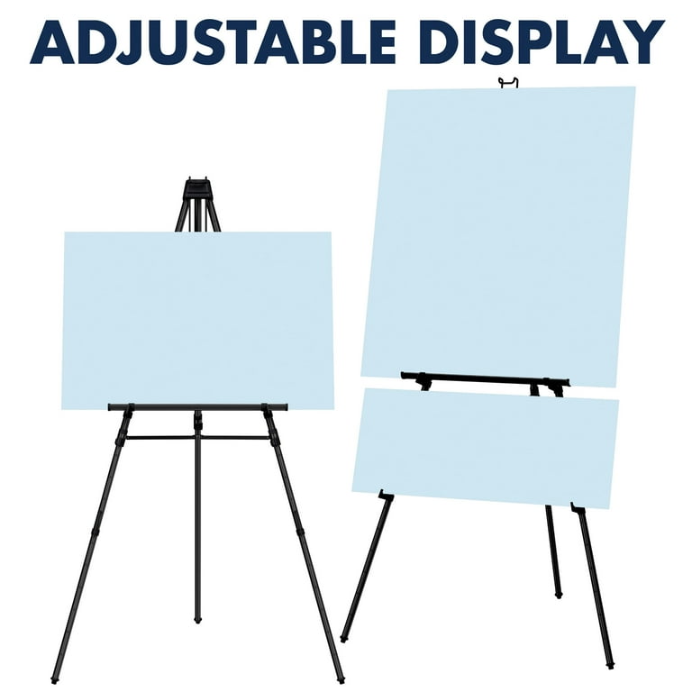 Quartet Aluminum Heavy Duty Display Easel, 66 Max. Height, Supports 45  Lbs., Black, Display Easels
