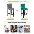 thumbnail image 3 of Green Marble Bar Stool Covers Set of 2, Modern Farmhouse Gradient Abstract Fluid Art Stretch Bar Chair Covers with Backs, Removable Pub Counter Height Chair Cover for Kitchen Dining Room Cafe, 3 of 7