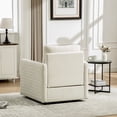 thumbnail image 5 of Leumius 360° Swivel Armchair with Hidden Storage, Comfy Diamond-Shape Tufted Armrests Accent Square Club Chair Single Sofa with Pillow for Living Room Bedroom Reading Nook Beige, 5 of 9