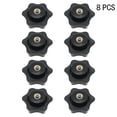 thumbnail image 1 of Perilla de estrella Rosca hembra 8 piezas Plástico negro Cabeza de estrella Perilla de sujeción Empuñadura, 1 of 4