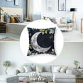 thumbnail image 5 of Teal Botanical Waterproof Outdoor Pillow Covers, Decorative Pillow Cases, Classic Black Moon Starry Sky Square Garden Throw Cushion Cases for Patio/Sofa/Couch  1 set of 2, various sizes, 5 of 7