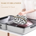 thumbnail image 3 of FORMRS Makeup Bag Travel Cosmetic Organizer for Women Fold Flat Zipper Pouch with Handle, Cow Spots, 3 of 8