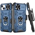 thumbnail image 1 of Funda VEGO para iPhone 13/14 con clip para cinturón y funda para cámara, azul, 1 of 9
