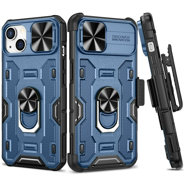 Funda VEGO para iPhone 13/14 con clip para cinturón y funda para cámara, azul