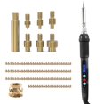 thumbnail image 1 of Kit de soldador alisador para impresora 3D: 1 soldador de alta temperatura, 1 conector, 6 puntas de soldador de latón, M2 M3 M4 M5 M6 M8-120 piezas M3 Hot Melt Insert Nut Bczamd, 1 of 18