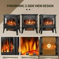 thumbnail image 4 of KISSAIR Electric Fireplace Infrared Stove Heater, 20" Freestanding Fireplace Heater, 3D Realistic Flame Effects, Adjustable Brightness and Heating Mode, Overheating Safe Design, 1000W/1500W, Black, 4 of 7