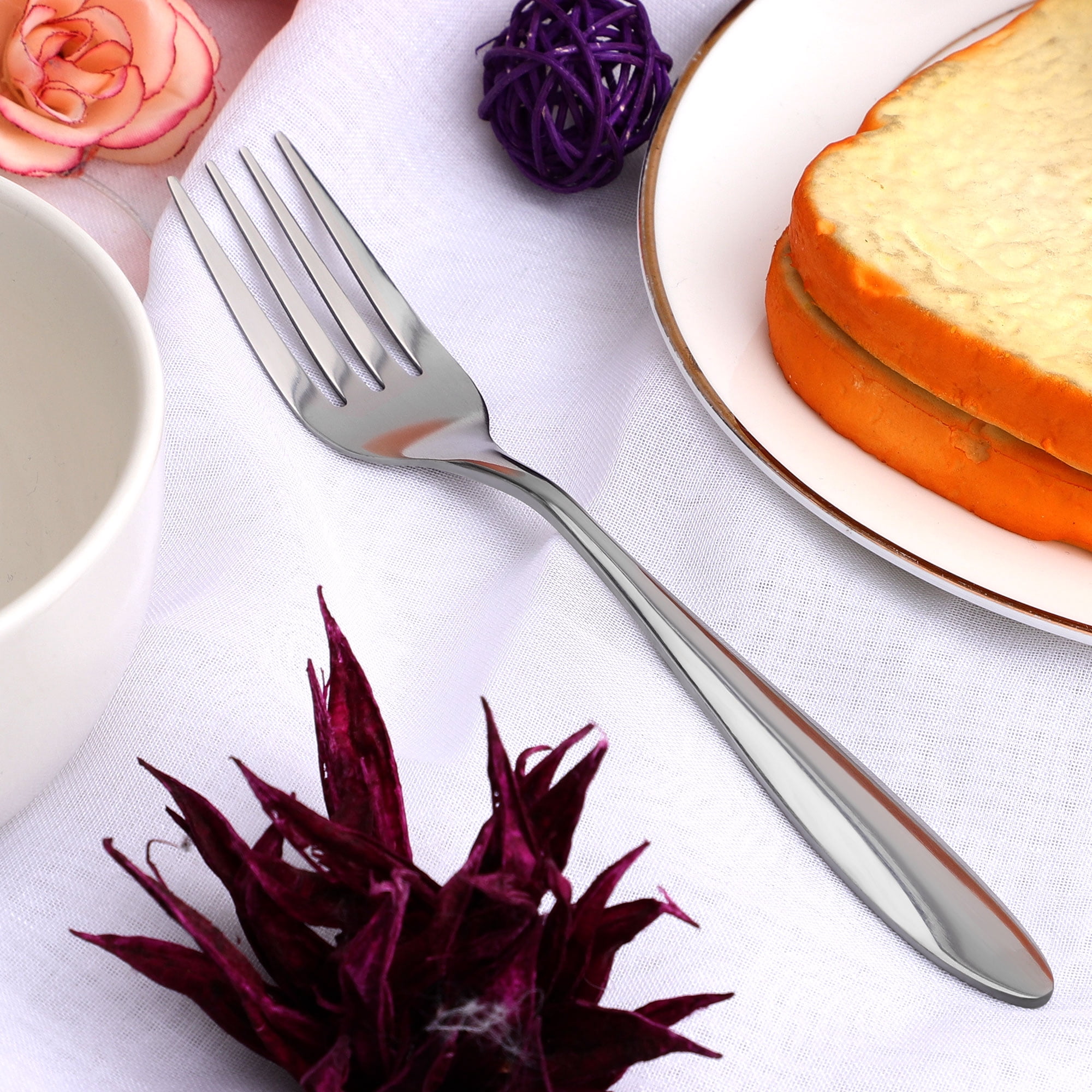 Unique Bargains Dinner Forks Set of 12 Stainless Steel Forks 8 Inches Length