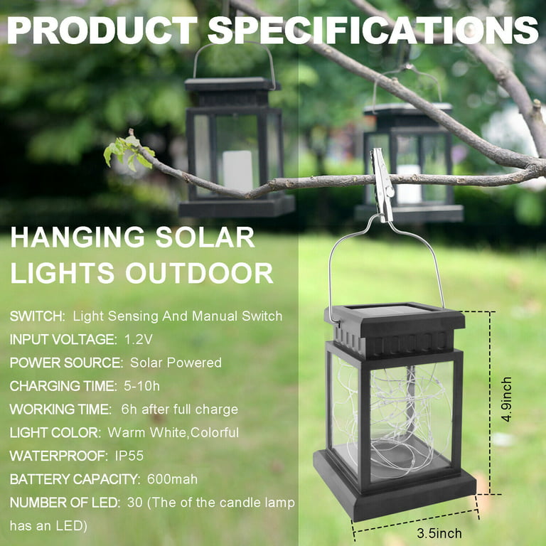 YouLoveIt 1PC Solar Lanterns Outdoor Waterproof Hanging Outdoor Solar  Lights Outdoor Lanterns for Patio Decor, Yard Decor, Camping Decor, Garden  Decorations 