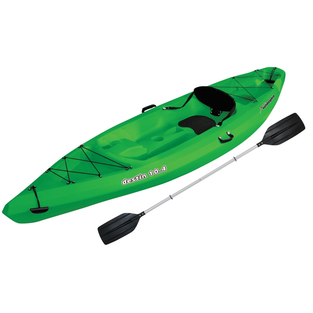 Sun Dolphin Destin 10.4 Siton Recreational Kayak Lime Green, Paddle