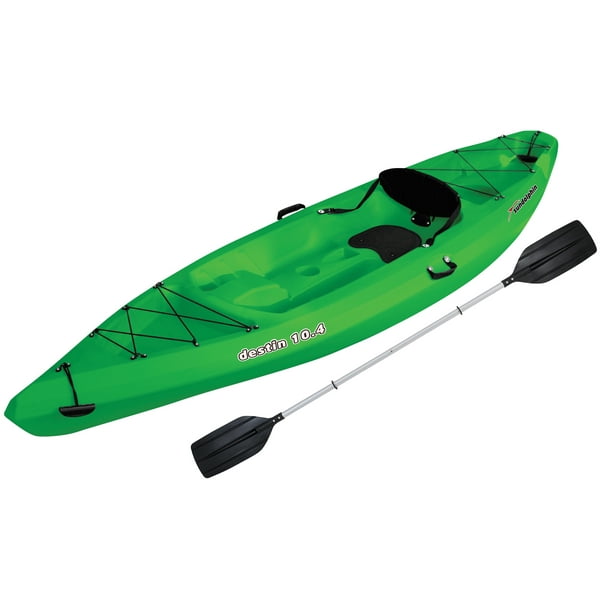 Sun Dolphin Destin 10 4 Sit On Recreational Kayak Lime Green Paddle Included Walmart Com Walmart Com