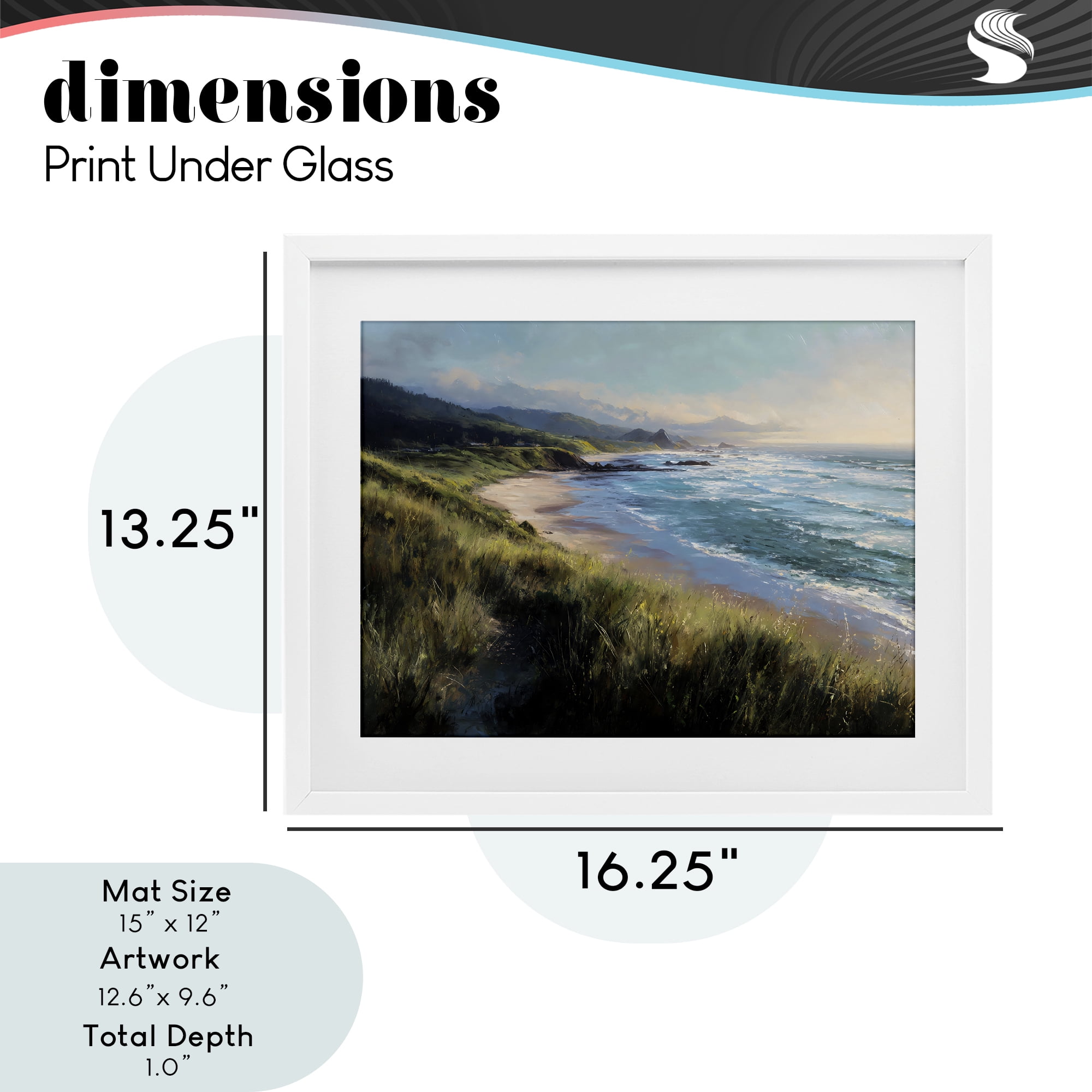 Stupell Industries Nature's Coast in Morning Light White Framed Print Under Glass, design by Franklyn Gregory