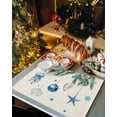 thumbnail image 2 of Christmas Placemats Set of 6 Xmas Balls Starfish Christmas Placemats for Dining Table Pine Needles Marine Life Snowy Beige Table Mat Winter Holiday Home Party Kitchen Table Decorations, 2 of 6