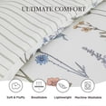 thumbnail image 2 of Floral White Comforter Set - Full Size, Fluffy Soft Microfiber Comforter, 3 Pieces Cute Botanical Bed Set, Includes 2 Pillow Shams for Women, 2 of 6