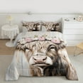thumbnail image 2 of Manfei Kawaii Highland Cattle Bedding Comforter Set,Western Country Farm Twin Comforter Sets,Pink Flower Floral Bedding Set For Teens,Luxury Bedroom Decor Reversible,2pcs, 2 of 8