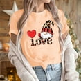 thumbnail image 7 of Valentine's Day Tshirt for Women Short Sleeve Crewneck Heart Graphic Print Pullover Top for Romantic Beige-2 S, 7 of 7