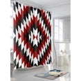 thumbnail image 3 of Shower Curtain Aztec Boho Bathroom Curtains with Hooks, Waterproof Fabric Bohemian Abstract Geometric Red Black Bath Shower Curtains Set for Bathroom Bathtubs Decor 36x72 Inch, 3 of 8
