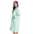 thumbnail image 2 of Dreamcrest Women’s Snap-Front House Coat Flannel Duster Robe with Pockets (Celestial - Aqua, Large), 2 of 3