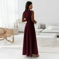 thumbnail image 5 of DHFJKG Summer Dresses Women Wedding Guest Dress Sleeveless Solid Color V Neck Belted Long Dress Comfortable Daily Wear Stylish Dresses, 5 of 7