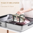 thumbnail image 3 of FORMRS Makeup Bag Travel Cosmetic Organizer for Women Fold Flat Zipper Pouch with Handle, Snowman Family, 3 of 8