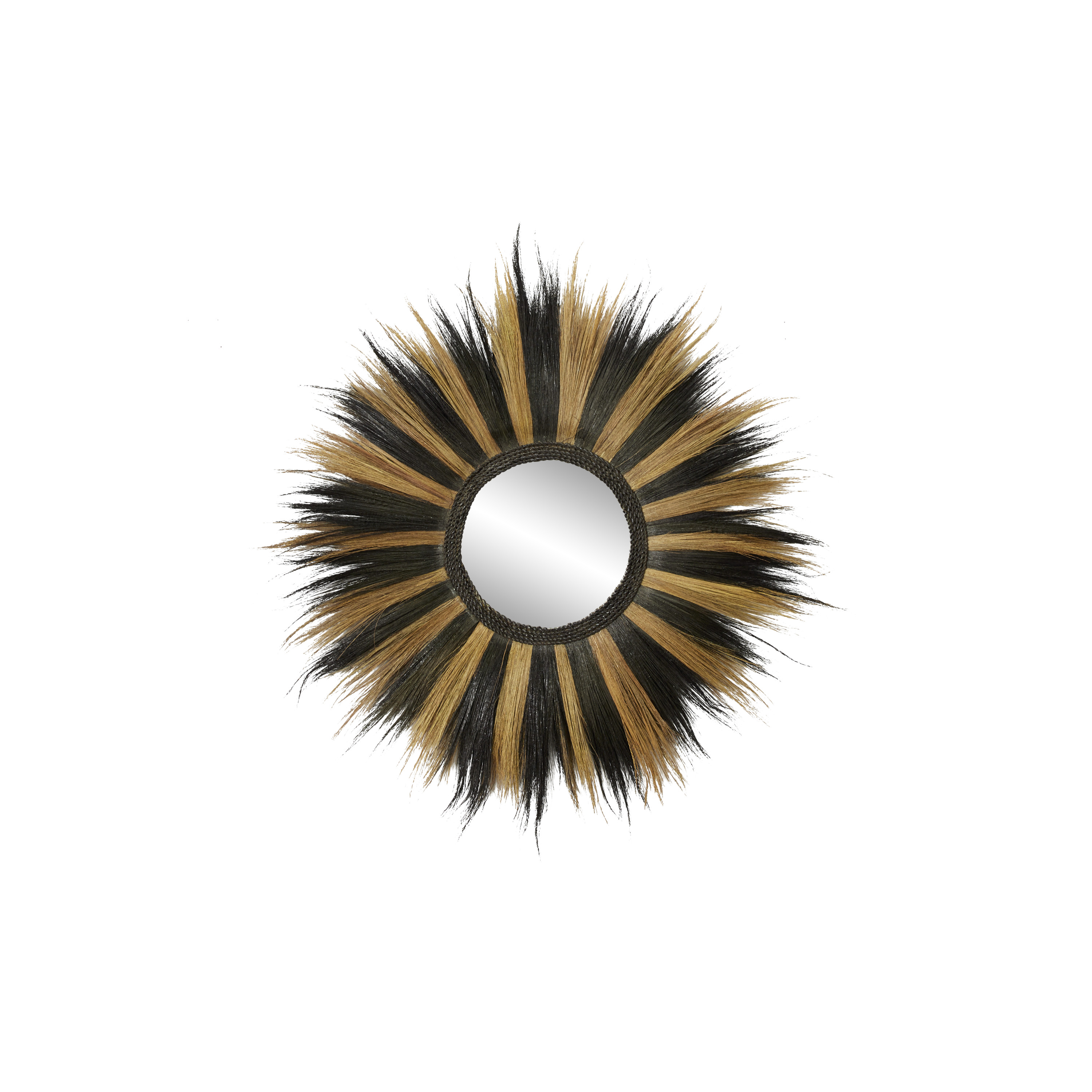DecMode 45"W, 45"H Round Wall Mirror, Black