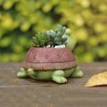 thumbnail image 4 of 2 macetas para suculentas con forma de tortuga, decorativas, de resina, para bonsái, para el hogar y la oficina, color verde., 4 of 5