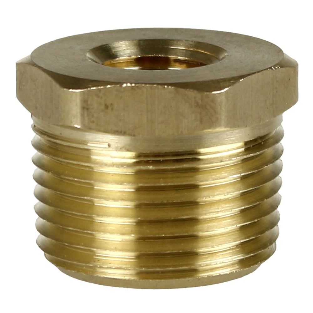 Two 1/2" MNPT x 1/4" FNPT Solid Brass Bushings Reducer Fitting Reducing Adapter 