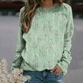 thumbnail image 2 of ShomPort Women's Fall Casual Floral Print Pullover Crewneck Long Sleeve Lounge Cute Sweatshirts, 2 of 4
