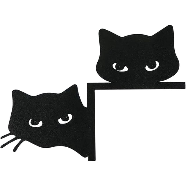 Adornos de Halloween, adorno para puerta de Halloween, adorno de metal con forma de gato adorable, adorno para esquina de puerta de gato, letreros y placas decorativas para puertas y ventanas del hoga