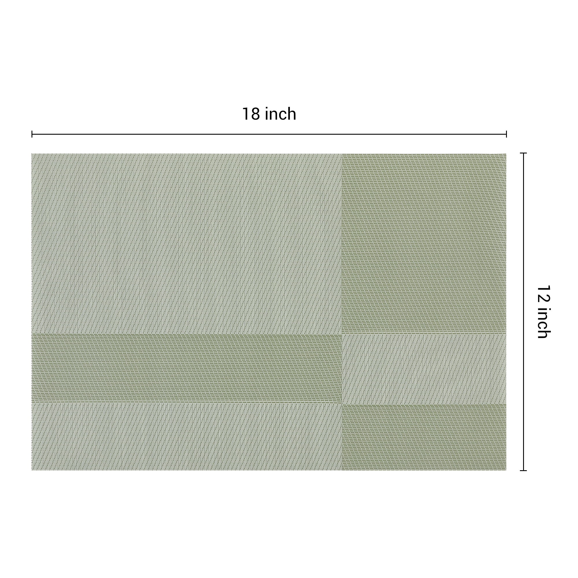 Unique Bargains Set of 8 Placemats for Kitchen Table Decor Green