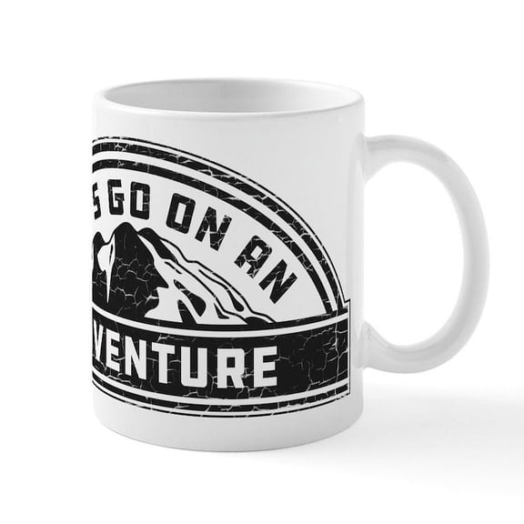 CafePress - Let's Go On An Adventure Mug - 11 oz Ceramic Mug - Novelty Coffee Tea Cup