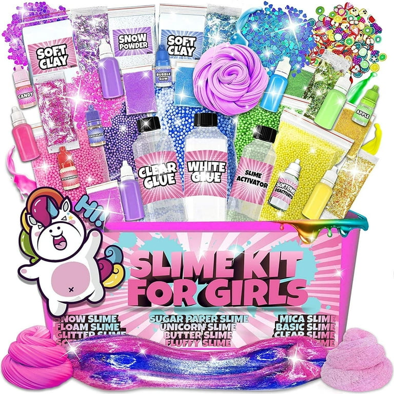Ultimate Slime Kit DIY Slime Making Kit with Slime Add Ins Stuff for  Unicorn, Glitter, Cloud, Butter, Floam, More - Deluxe Slime Kits Gift for  Girls and Boys (Green, 55pcs)