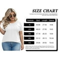 thumbnail image 3 of LANREMON Womens Plus Size Tunic Tops Summer Pleated Short Sleeve TShirts Crew Neck Loose Fit Solid Basic Tops XL, 3 of 7