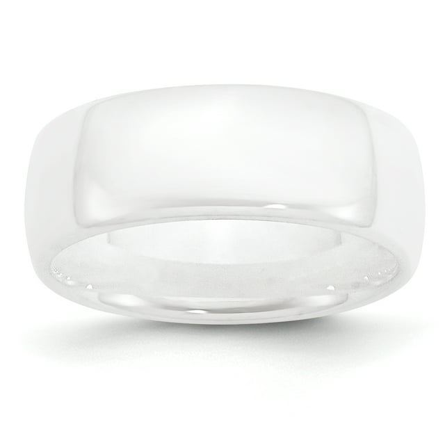 Ceramic White 8mm Wedding Band Ring Man Classic Domed For Dad Mens For Him
